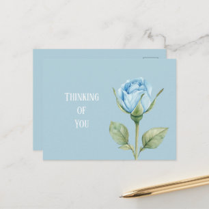 Pretty Light Blue Rose Flower Postcard