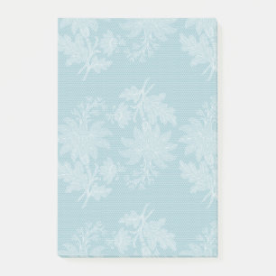 Pretty Light Blue White Floral Faux Lace Post-it Notes