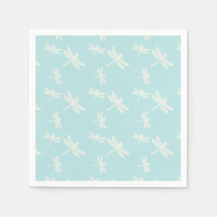 Pretty Light Blue With Cream Dragonflies Napkin