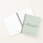 Pretty Light Green Wedding Plans Heart Notebook