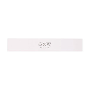 Pretty Light Magenta Pink Monogram Wedding Invitation Belly Band