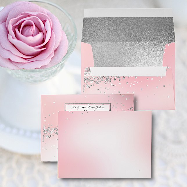 Pretty Light Pink Confetti and Silver Envelope (Creator Uploaded)