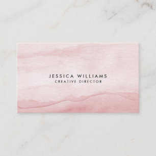 Pretty Light Pink Watercolor Ombre Elegant Business Card