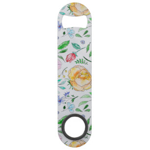 Pretty Light Watercolor Flowers and Buds Pattern