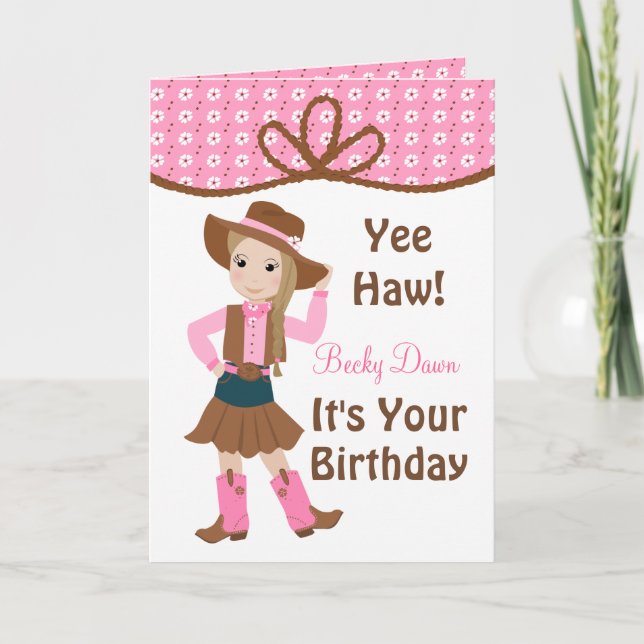 Pretty Lil' Cowgirl Card (Front)