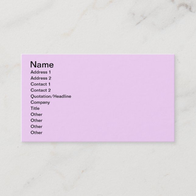 Pretty Lilac Business Card (Front)