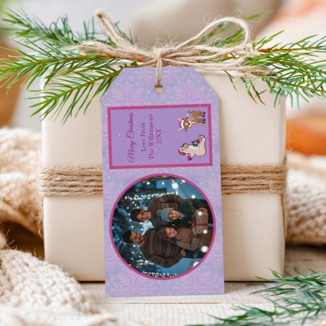 Pretty Lilac Deer & Polar Bear Christmas Gift Tag (Creator Uploaded)