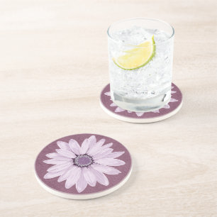 Pretty Lilac Flower Head on Purple  Coaster