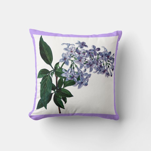 Pretty Lilac Flowers Purple Decorative Cushion (Front)