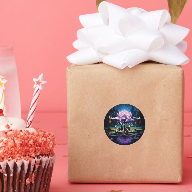 Pretty Lilac Lotus Flower Classic Round Sticker (Party)