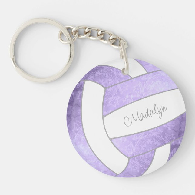 pretty lilac purple keepsake volleyball key ring (Front)