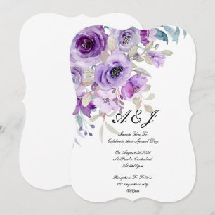 pretty lilac purple wedding invitation