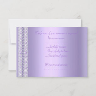 pretty lilac shimmer response card rsvp