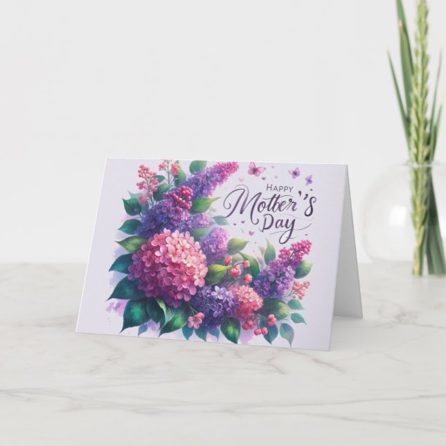 Pretty Lilacs Mother' Day Floral "Mum"  Card (Front)