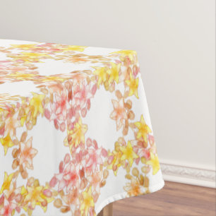 Pretty Lily Floral Pastel Pink Yellow  Tablecloth