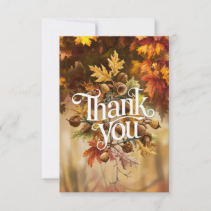Pretty Little Autumn Fall Thank You Card
