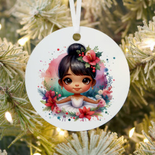 Pretty Little Ballerina Personalised Christmas Metal Tree Decoration