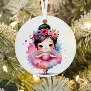 Pretty Little Ballerina Personalised Christmas Metal Tree Decoration