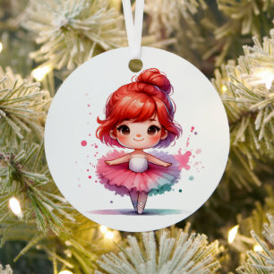 Pretty Little Ballerina Personalised Christmas Metal Tree Decoration