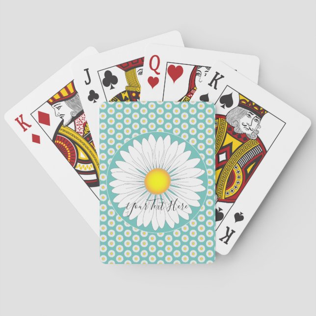 Pretty Little Daisy Custom Large Numbered Face Playing Cards (Back)
