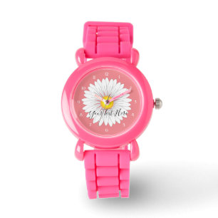 Pretty Little Daisy Kid's Pink Glitter Strap Watch