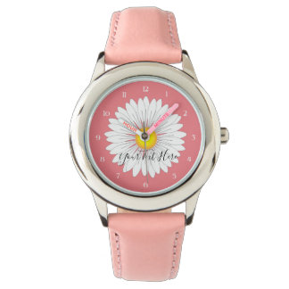 Pretty Little Daisy Kids Pink Stainless Steel Watch