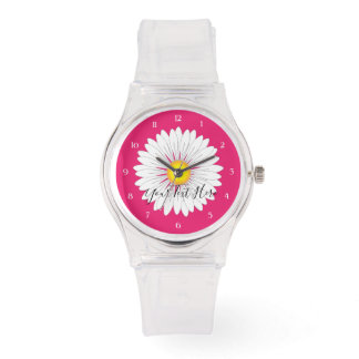 Pretty Little Daisy Sporty Pink Silicone Watch