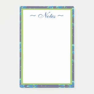 Pretty Little Denim Blue Flowered Post-It Notes