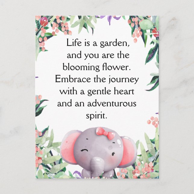 Pretty Little Elephant  Postcard (Front)