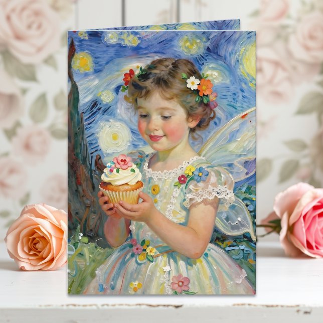 Pretty Little Fairy Girl & Butterfly Birthday Card (Creator Uploaded)