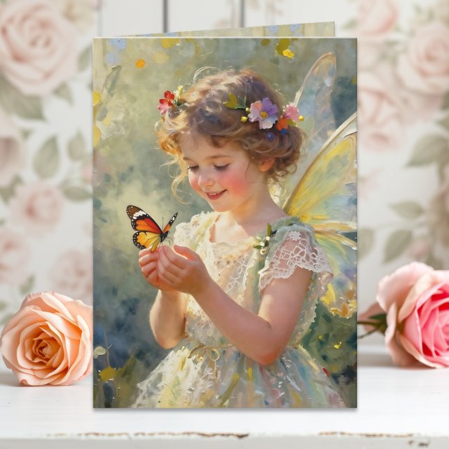 Pretty Little Fairy Girl Happy Birthday Card (Creator Uploaded)