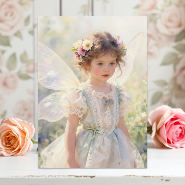 Pretty Little Fairy Girl with Cupcake Birthday Card (Creator Uploaded)