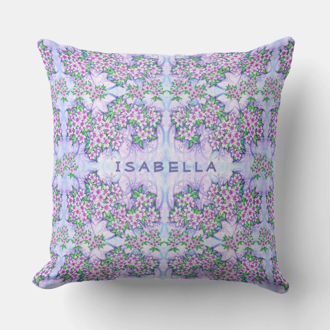 Pretty Little Flowers Personalised Cushion (Front)