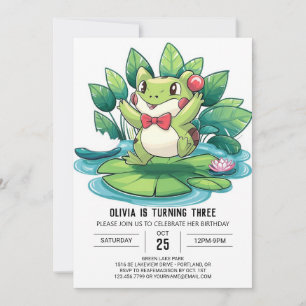 Pretty Little Frog Digital Birthday Invitation