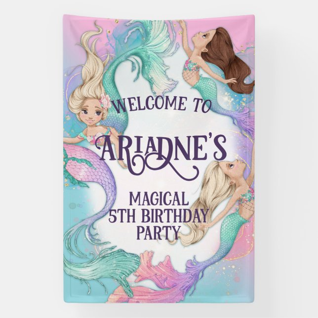 Pretty Little Mermaids Banner  (Vertical)
