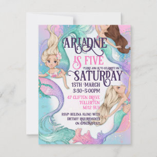 Pretty Little Mermaids Invitations