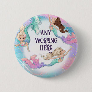 Pretty Little Mermaids Stickers 6 Cm Round Badge