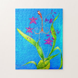 Pretty Little Orchid Bird Jigsaw Puzzle