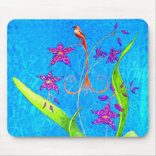 Pretty Little Orchid Bird  Mouse Mat
