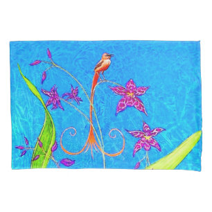 Pretty Little Orchid Bird Pillowcase