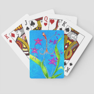 Pretty Little Orchid Bird Playing Cards