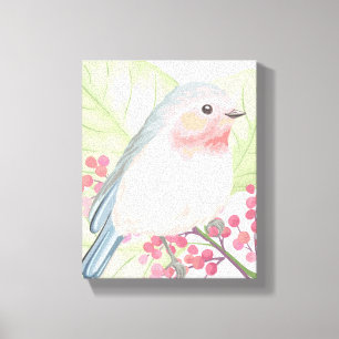 Pretty Little Pastel Bird Canvas Print