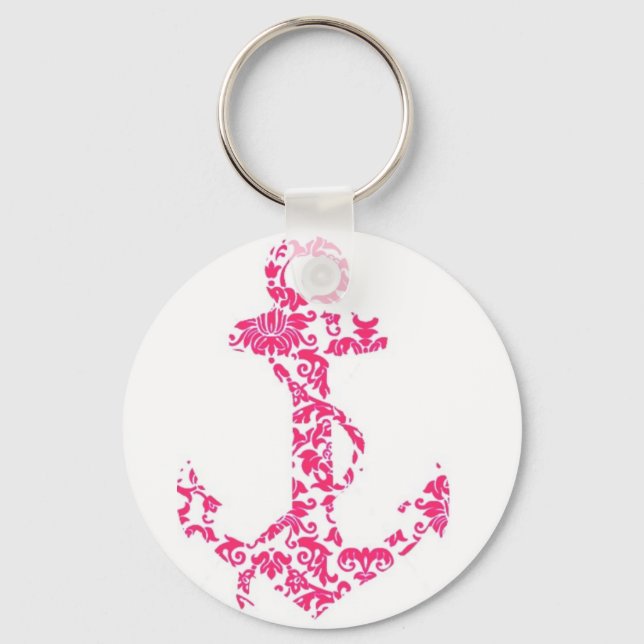 Pretty Little Pink Anchor Key Ring (Front)