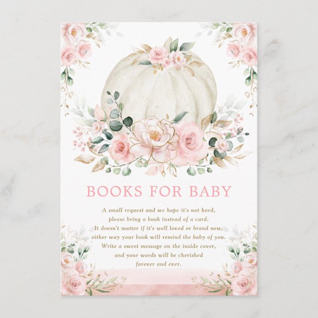 Pretty Little Pumpkin Rose Gold Books for Baby Enclosure Card (Front)