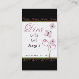 Pretty Little Roses w/Butterflies Business Cards