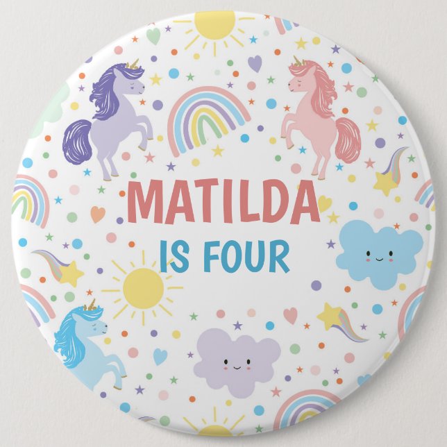 Pretty Little Unicorns Round Badge (Front)