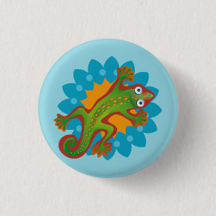 Pretty Lizard in bloom, lizard 3 Cm Round Badge