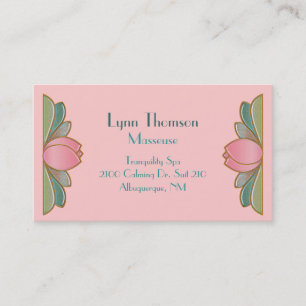 Pretty Lotus Flower Spa Business Card
