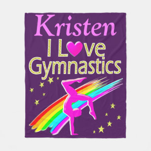 PRETTY LOVE GYMNASTICS PERSONALIZED BLANKET