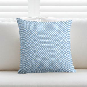 Pretty Love Heart Lattice Mesh Blue Modern Cushion